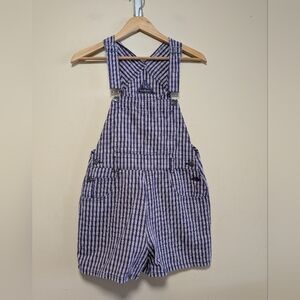No Boundaries Purple Gingham Plaid Shortalls Y2K Festival Overalls M